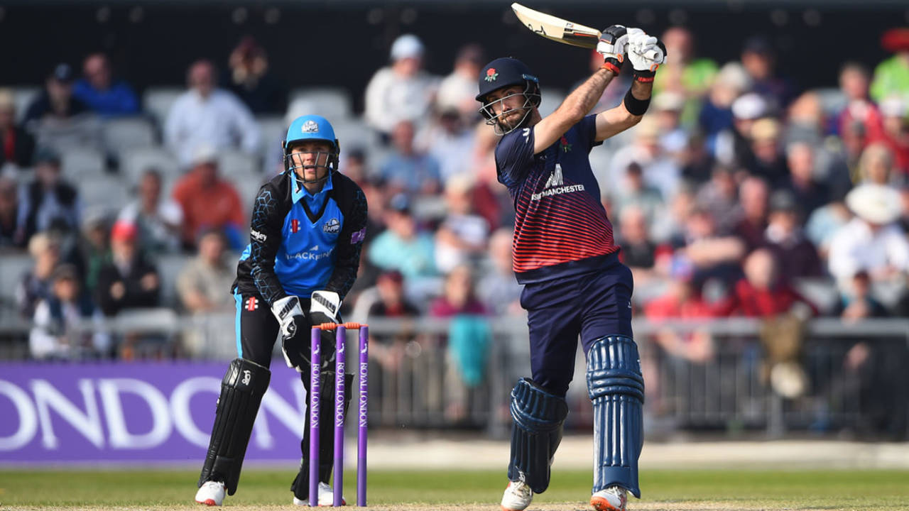 Glenn Maxwell was in the runs, Lancashire v Worcestershire, Royal London Cup, April 17, 2019
