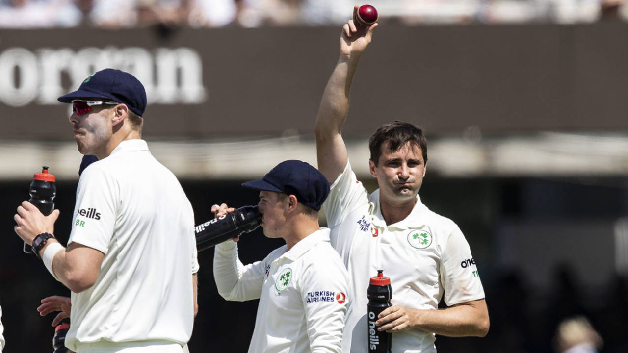 Tim Murtagh takes the applause for his five-wicket haul, England v Ireland, Only Test, Day 1, July 24, 2019