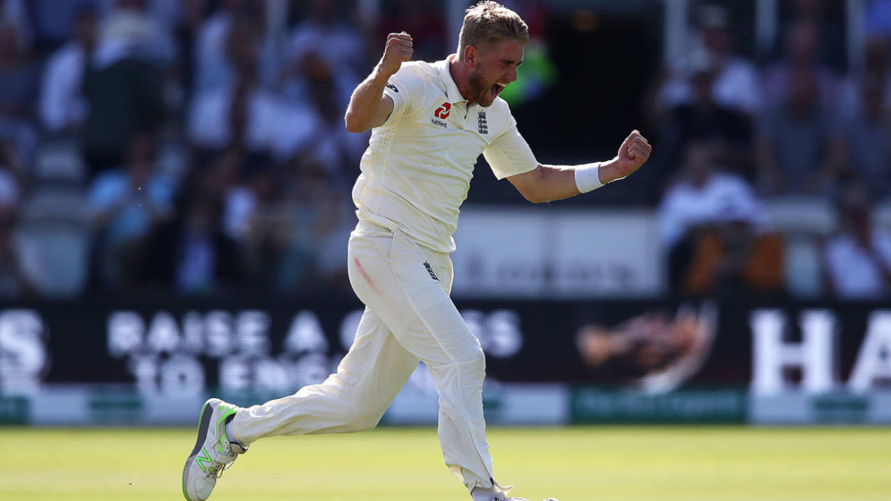 Olly Stone celebrates his maiden Test wicket, England v Ireland, Only Test, Day 1, July 24, 2019