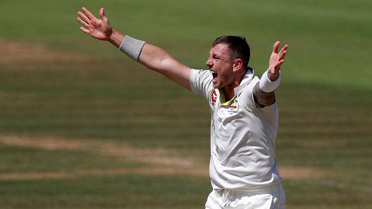 James Pattinson gave Australia's batsmen the hurry up, Brad Haddin XII v Graeme Hick XII, Australian Cricket Team Ashes Tour match, The Ageas Bowl on July 24, 2019 