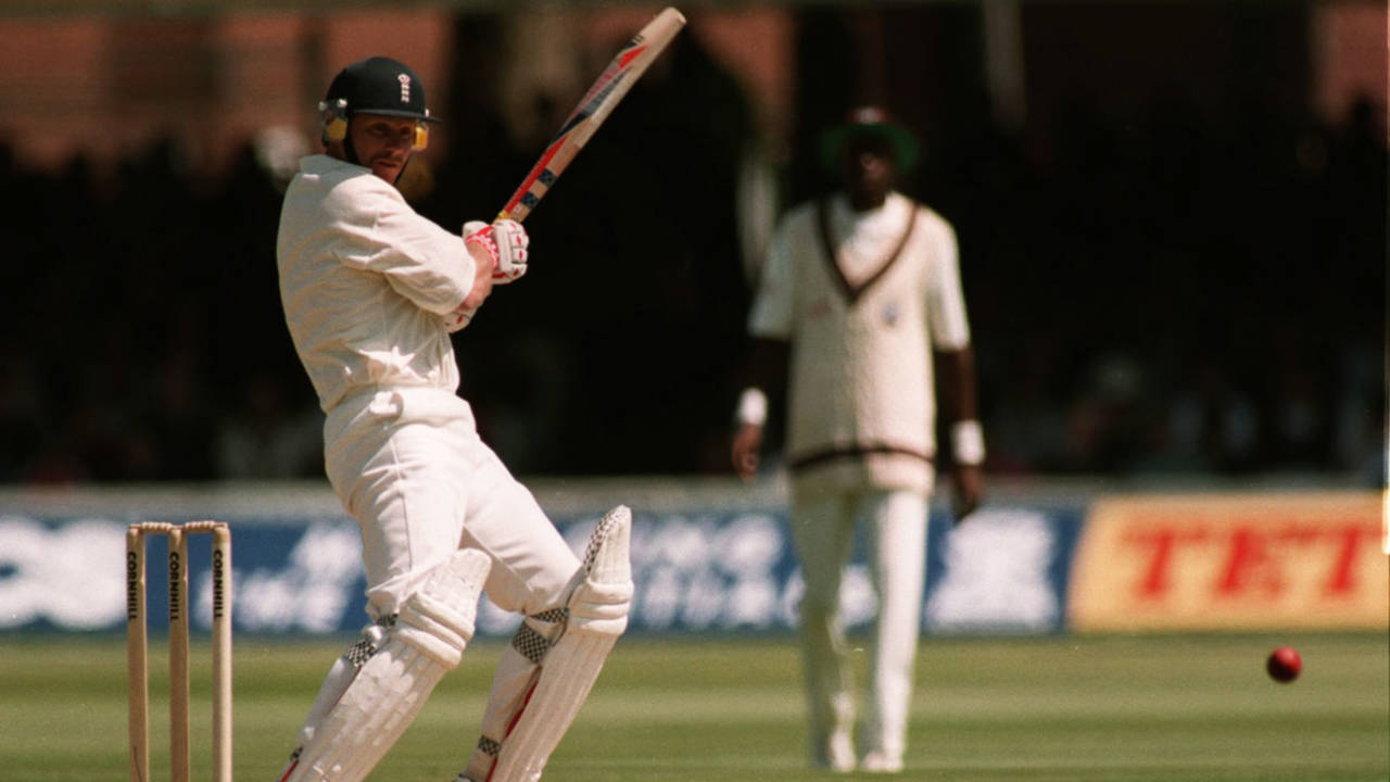 Robin Smith cuts on his way to 90, England v West Indies, Lord's, 4th day, June 25, 1995