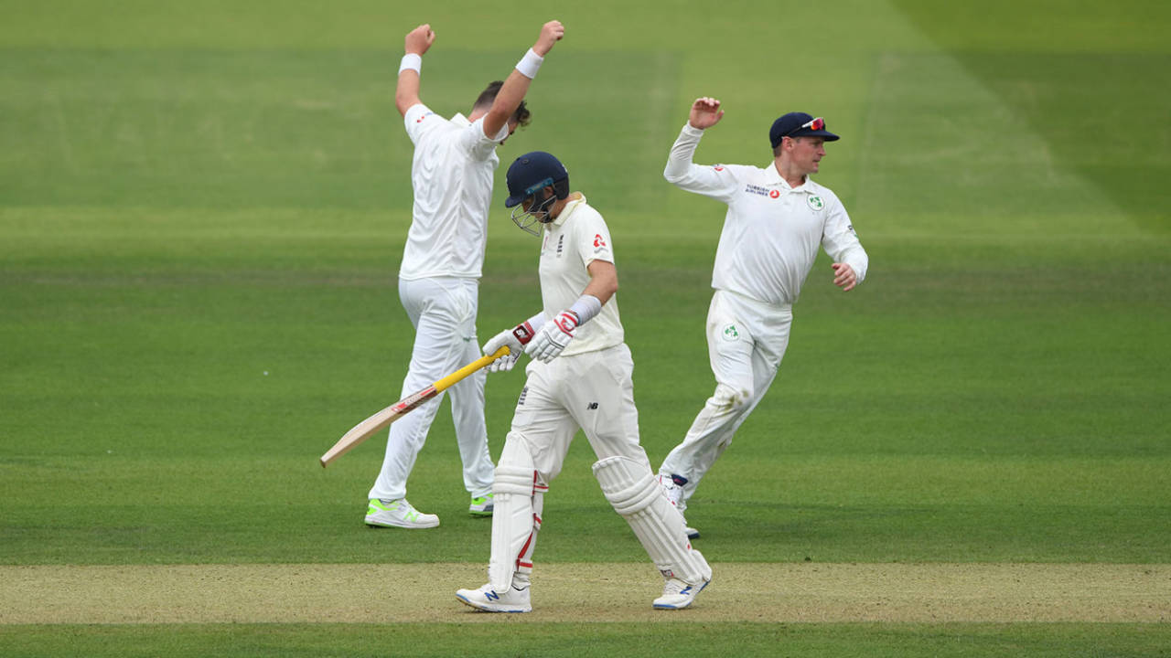 Joe Root was dismissed for 31, England v Ireland, Only Test, 2nd day, July 25, 2019
