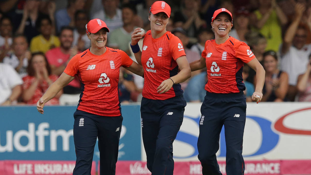 Nat Sciver celebrates after taking an acrobatic catch&nbsp;&nbsp;&bull;&nbsp;&nbsp;Getty Images