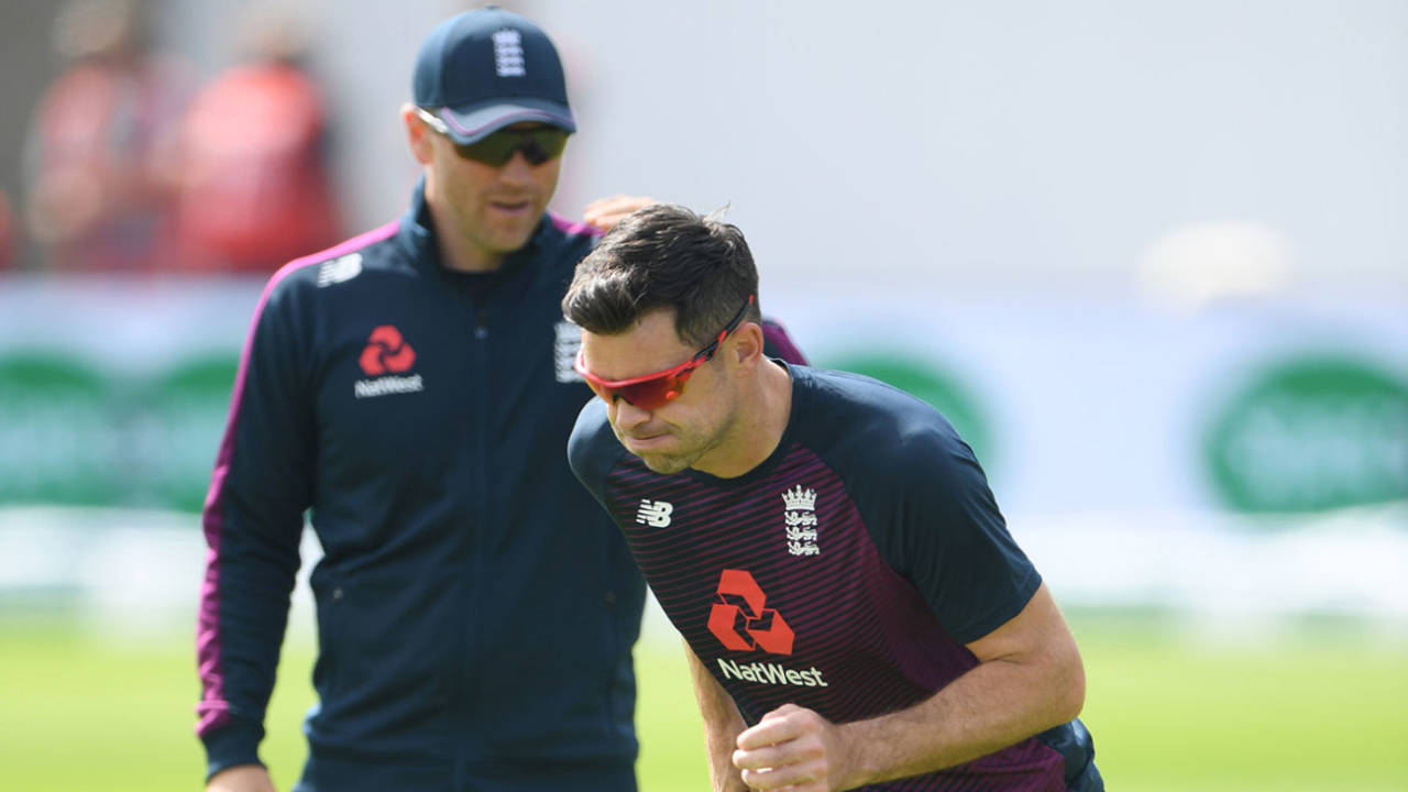 James Anderson undergoes a fitness test on his injured calf&nbsp;&nbsp;&bull;&nbsp;&nbsp;Getty Images