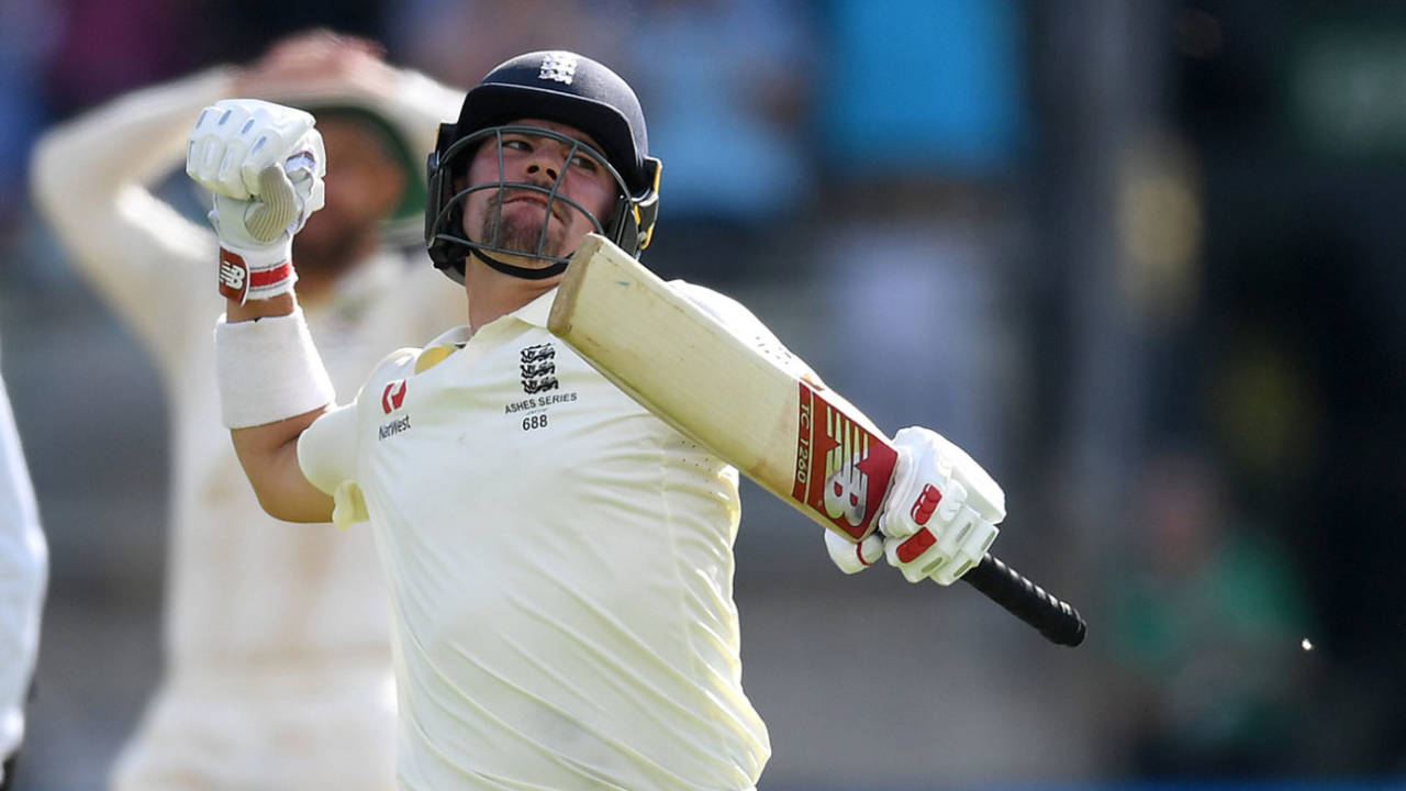 Rory Burns celebrates his maiden Test hundred, England v Australia, 1st Ashes Test, Edgbaston, 2nd day, August 2, 2019