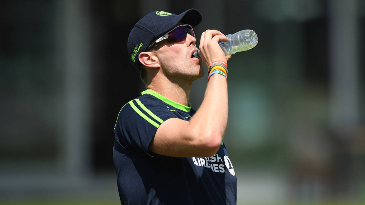 Boyd Rankin takes a drink during training, England v Ireland, only Test, Lord's, July 23, 2019