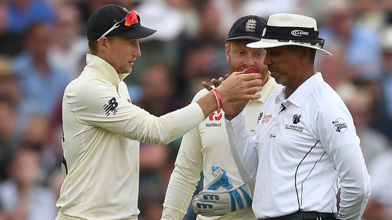 Ball management will be a key part of cricket in the post Covid-19 era, but umpires may be wearing gloves to do it&nbsp;&nbsp;&bull;&nbsp;&nbsp;Getty Images