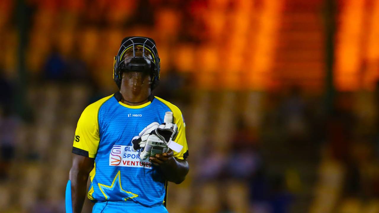 Darren Sammy is unable to contain his disappointment&nbsp;&nbsp;&bull;&nbsp;&nbsp;Ashley Allen - CPL T20 / Getty