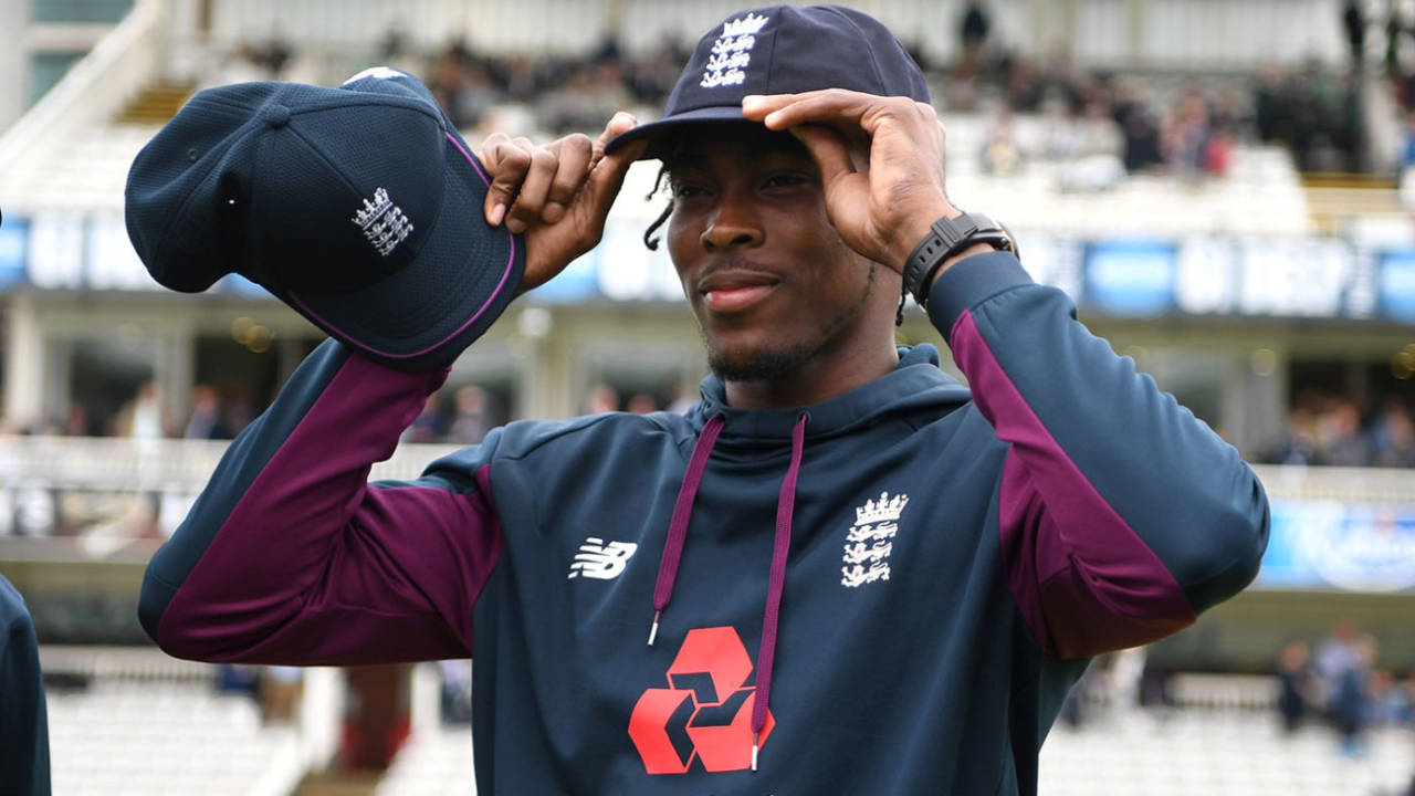 Jofra Archer was awarded his England Test cap, England v Australia, 2nd Test, Lord's, August 14, 2019