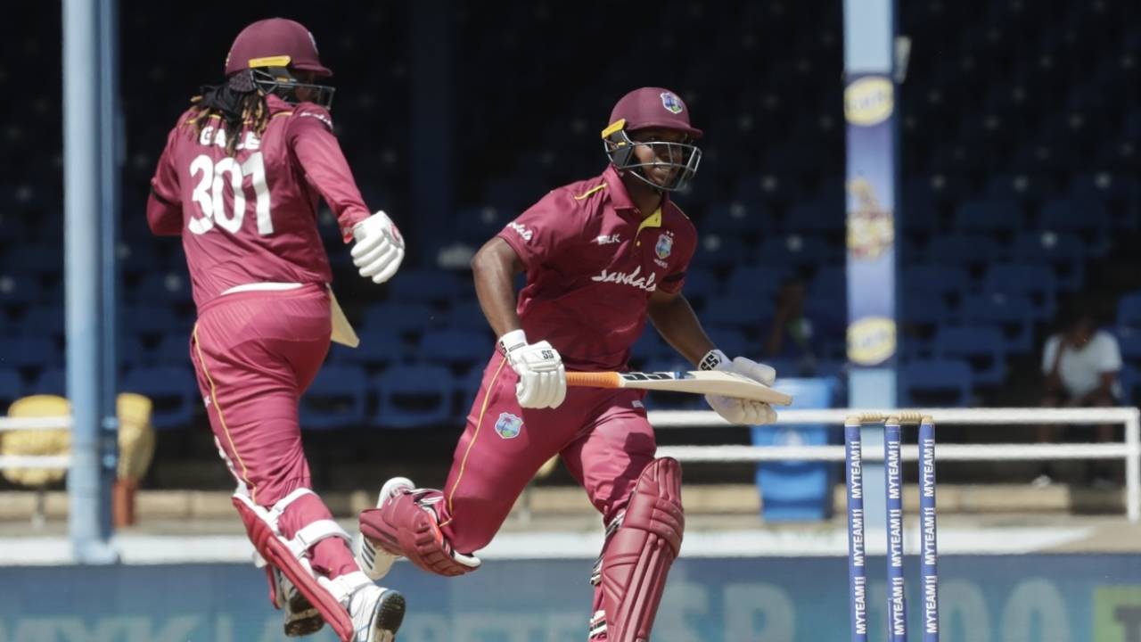 Evin Lewis and Chris Gayle flayed the new ball to all parts, West Indies v India, 3rd ODI, Port of Spain, August 14, 2019