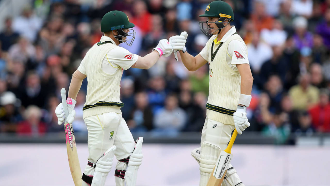 David Warner and Marnus Labuschagne put on a hundred partnership in double-quick time, England v Australia, 3rd Ashes Test, Headingley, 1st day, August 22, 2019