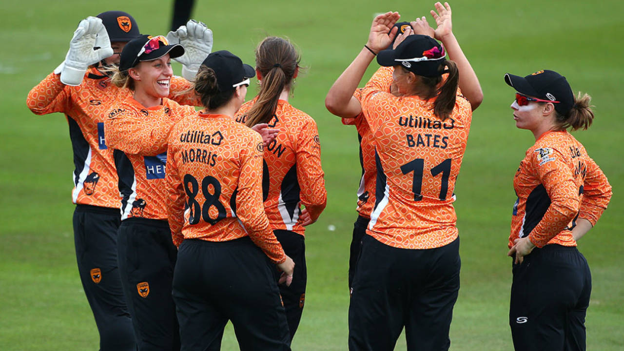Southern Vipers celebrate a wicket, Loughborough Lightning v Southern Vipers, KSL semi-final, Hove, September 1, 2019