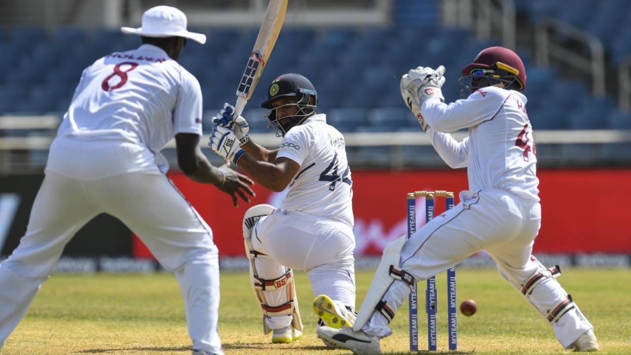 Hanuma Vihari topped up his first-innings hundred with a half-century in the second innings, West Indies v India, 2nd Test, Kingston, 3rd day, September 1, 2019