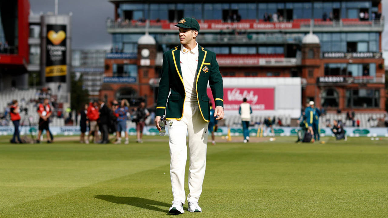 Tim Paine walks out to the toss at Old Trafford&nbsp;&nbsp;&bull;&nbsp;&nbsp;Getty Images