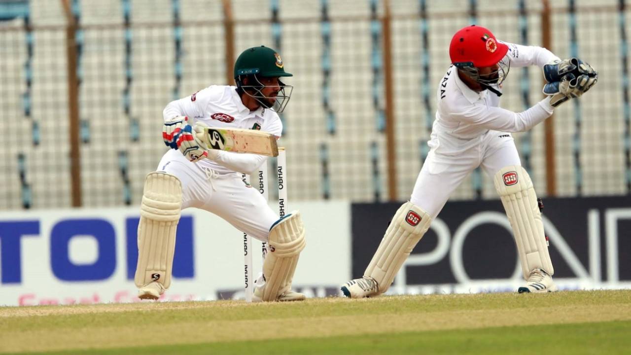 Mominul Haque steers one onto the off side, Bangladesh v Afghanistan, Only Test, Chattogram, 4th day, September 8, 2019