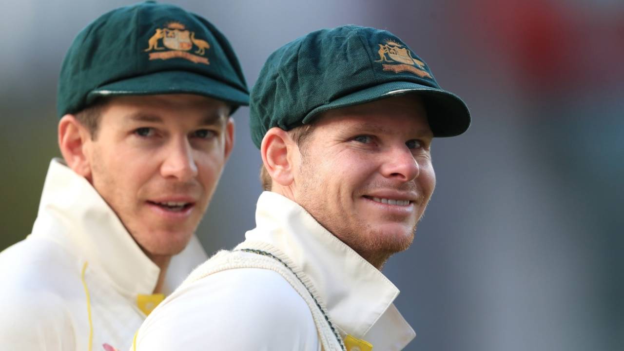 Tim Paine and Steven Smith during the day's play&nbsp;&nbsp;&bull;&nbsp;&nbsp;Getty Images