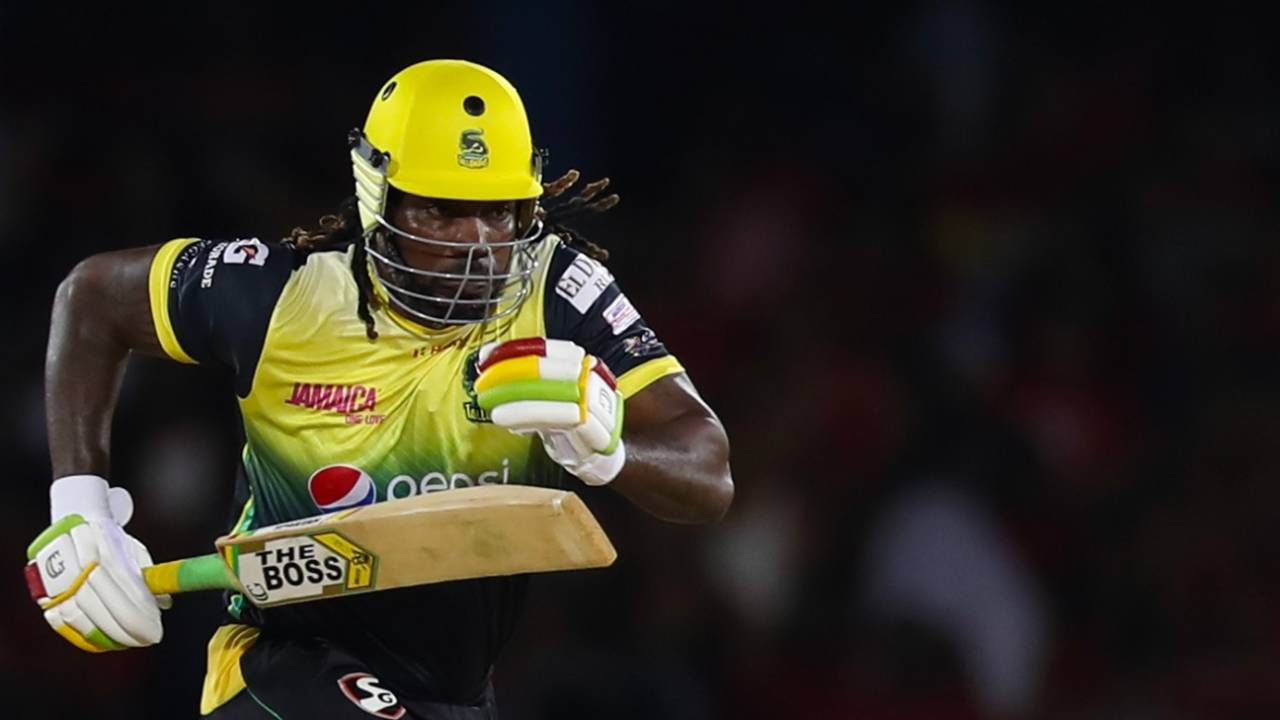 Chris Gayle sets off for a quick single