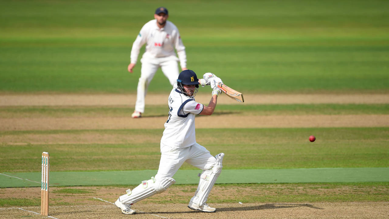 Dom Sibley drives through the covers, Warwickshire v Essex, Edgbaston, September 10, 2019