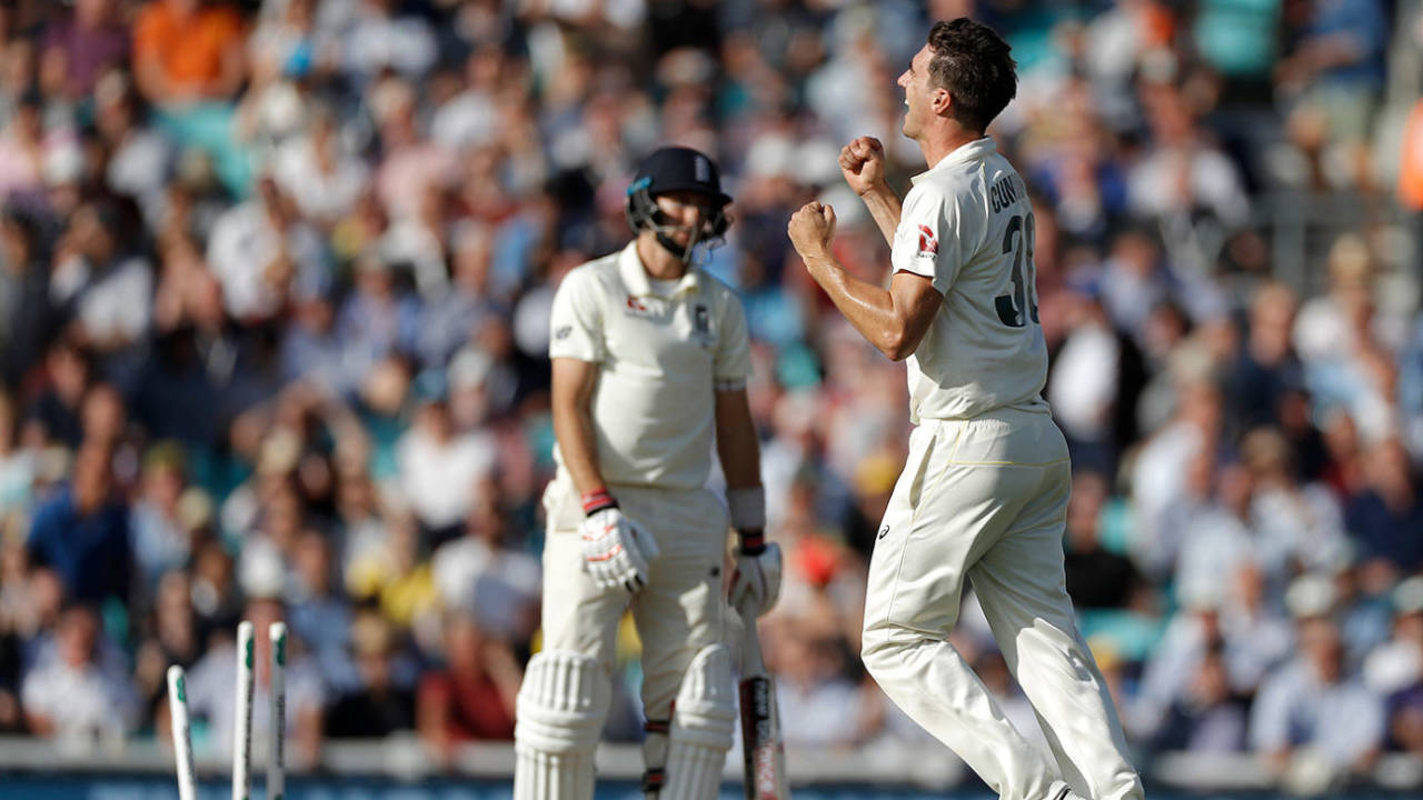 Pat Cummins bowled Joe Root for 57, England v Australia, 5th Test, The Oval, September 12, 2019