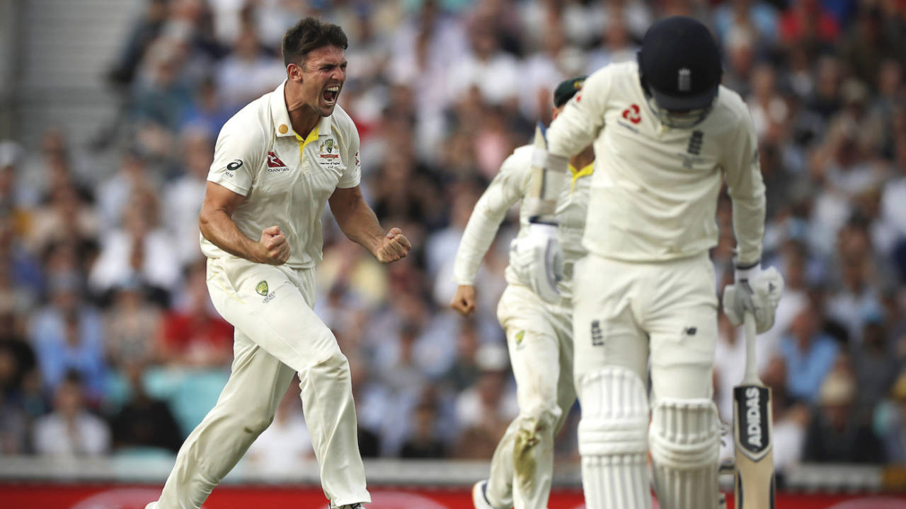 Mitchell Marsh celebrates the wicket of Sam Curran&nbsp;&nbsp;&bull;&nbsp;&nbsp;Getty Images