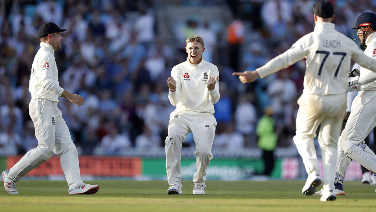 Joe Root celebrates a wicket, England v Australia, 5th Test, The Oval, September 15, 2019