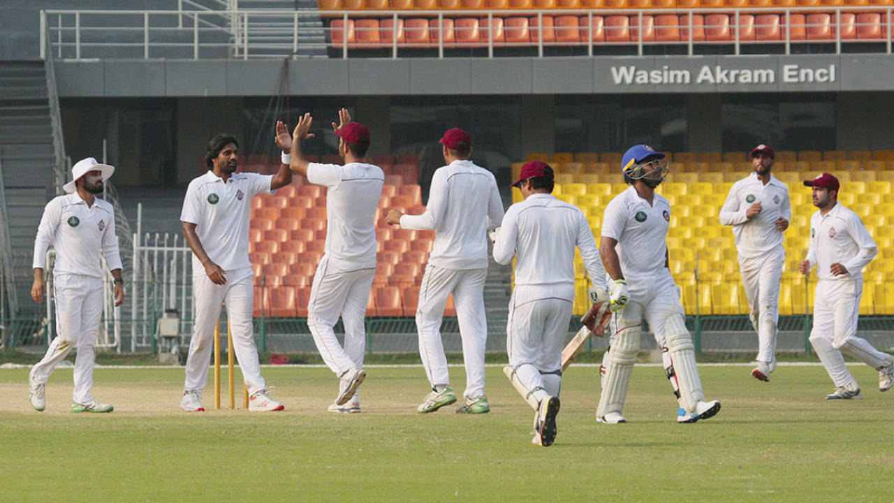 Rahat Ali celebrates a wicket, Quaid-e-Azam Trophy 2019, Central Punjab v Southern Punjab, Lahore, September 16, 2019