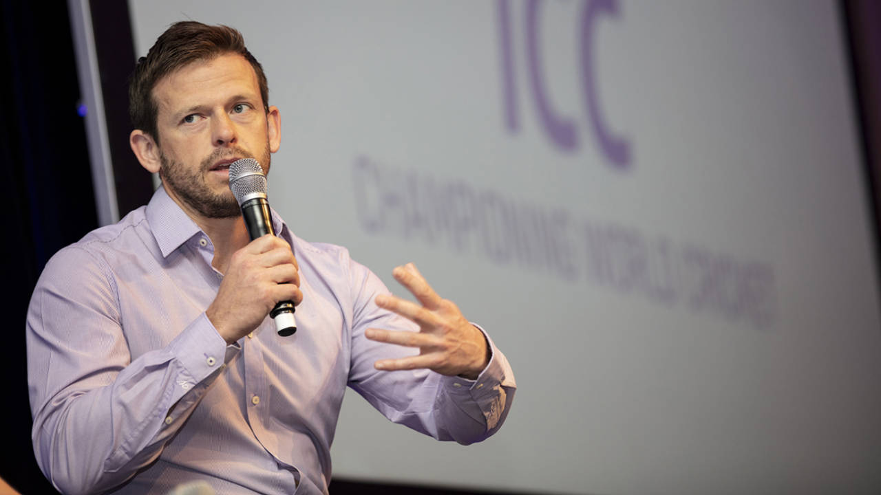 Ed Joyce speaks at the ICC's annual conference&nbsp;&nbsp;&bull;&nbsp;&nbsp;Getty Images
