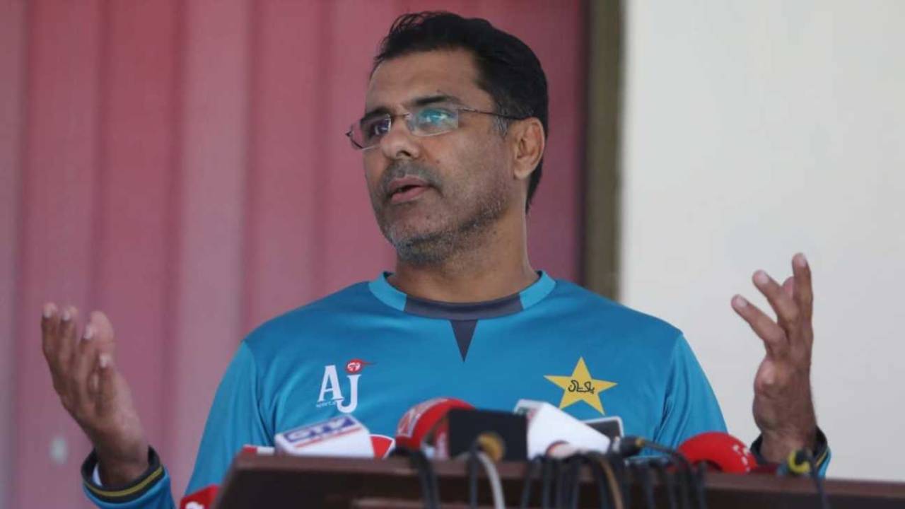 Waqar Younis at a media interaction during a training camp, Lahore, September 20, 2019