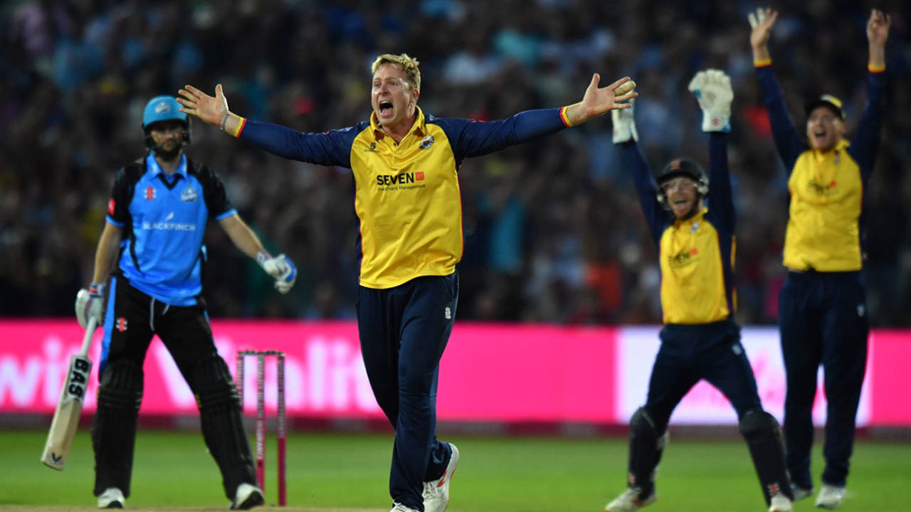 Simon Harmer led the way for Essex with the ball, Worcestershire v Essex, Vitality Blast final, Edgbaston, September 21, 2019