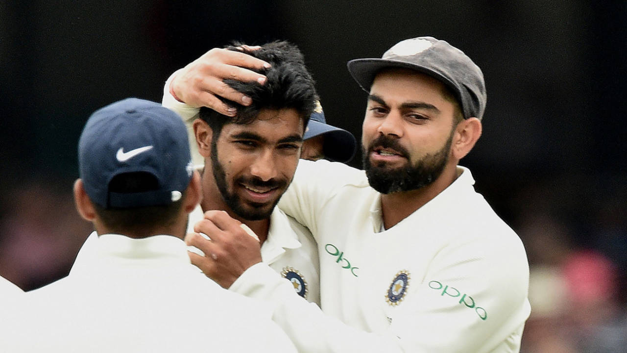 Virat Kohli hugs Jasprit Bumrah, Australia v India, 4th Test, Sydney, 4th day, January 6, 2018