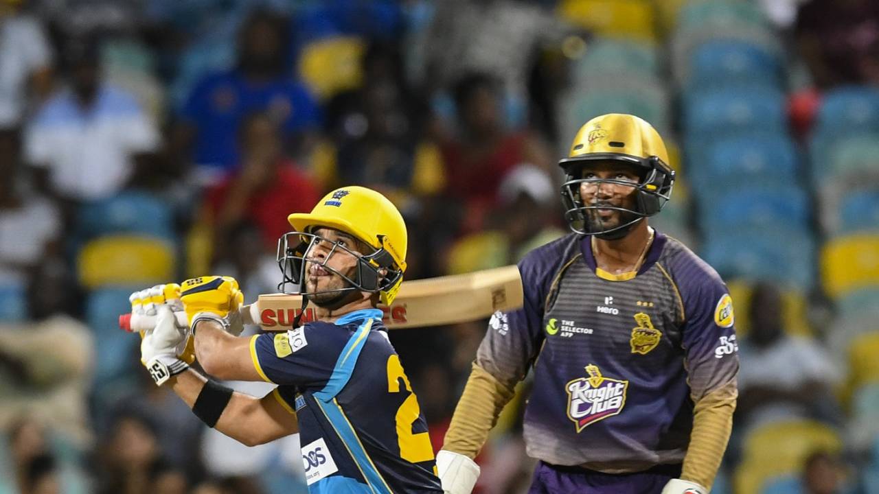 JP Duminy dispatches one over deep midwicket, Barbados Tridents v Trinbago Knight Riders, CPL 2019, Bridgetown, September 26, 2019