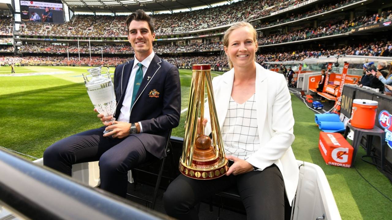 Pat Cummins, Meg Lanning and the Ashes trophies were star attractions at the AFL Grand Final, Melbourne, September 28, 2019