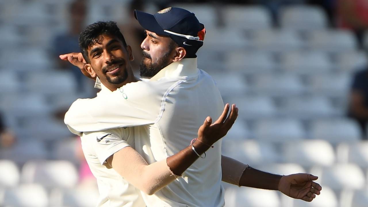 Jasprit Bumrah and KL Rahul celebrate a wicket&nbsp;&nbsp;&bull;&nbsp;&nbsp;Getty Images