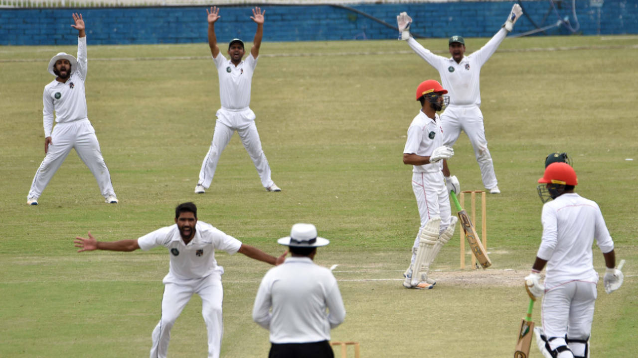 Amad Butt belts out an appeal, Northern v Balochistan, 4th round, Quaid-e-Azam Trophy, 2nd day, October 6, 2019