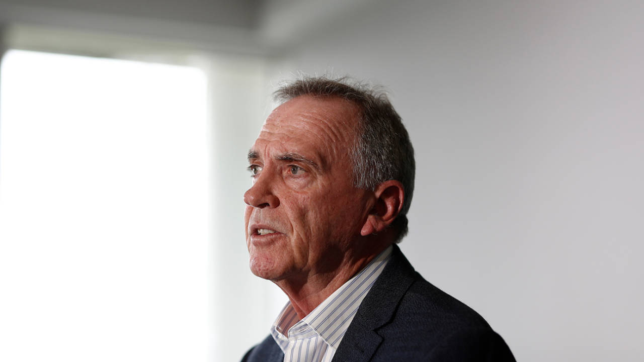 Trevor Hohns, Australia's chairman of selectors, speaks to the media after announcing the Ashes squad, Southampton, July 26, 2019