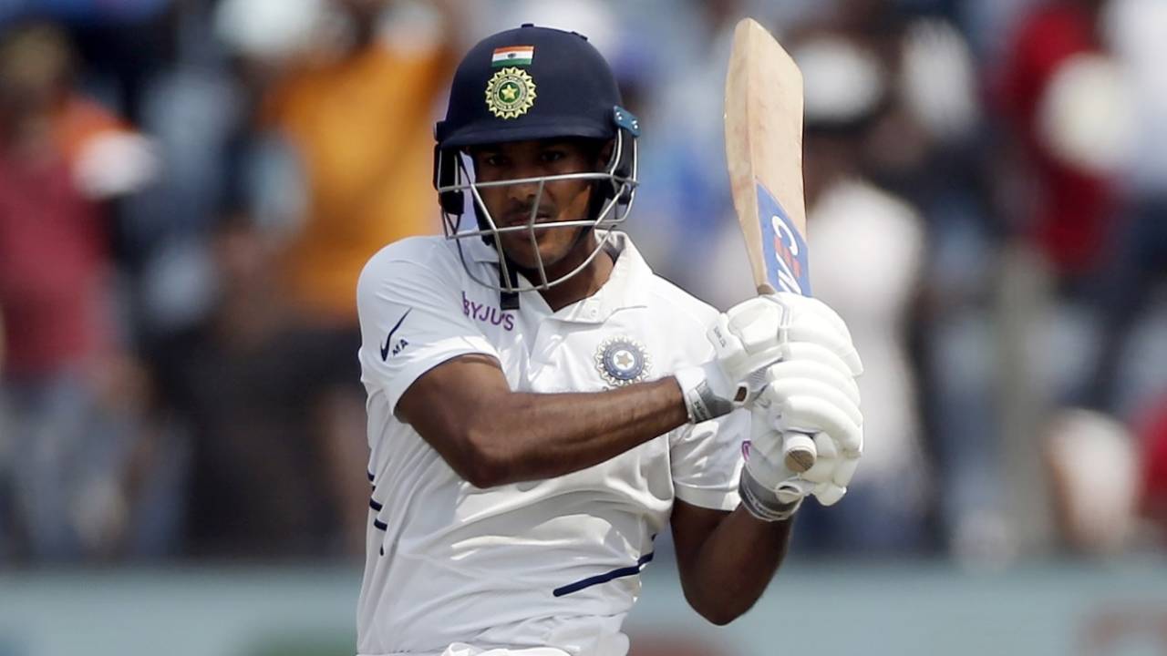 Mayank Agarwal plays a pull, India v South Africa, 2nd Test, Pune, 1st day, October 10, 2019