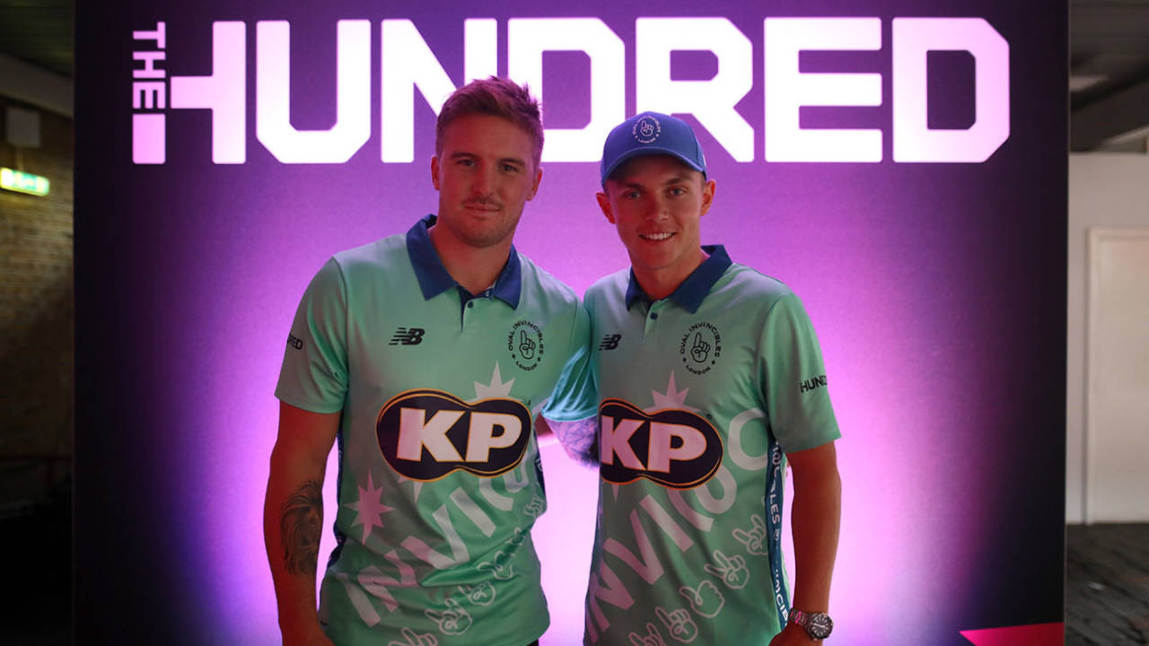 Jason Roy and Sam Curran at the launch of The Hundred&nbsp;&nbsp;&bull;&nbsp;&nbsp;Getty Images