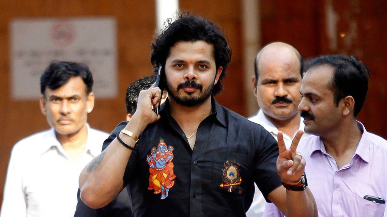 Sreesanth outside a Delhi trial court after charges of match-fixing against him were dropped&nbsp;&nbsp;&bull;&nbsp;&nbsp;PTI 