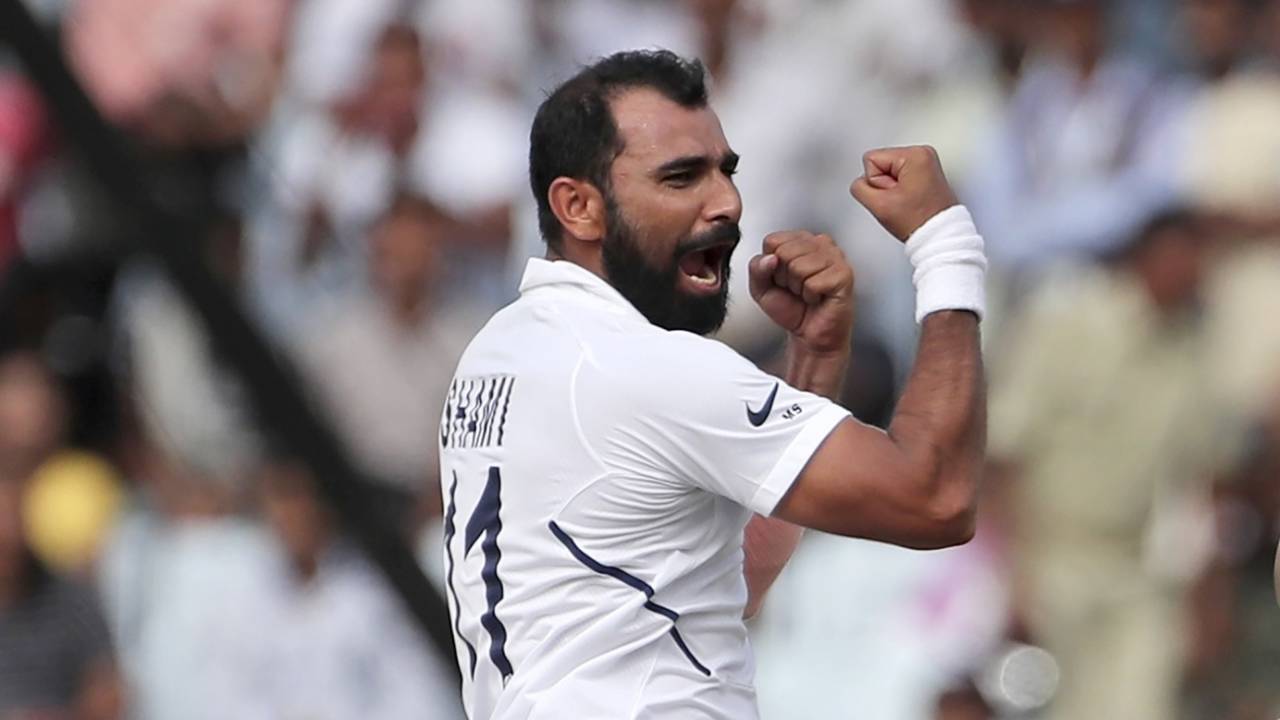 Mohammed Shami is pumped after picking a wicket&nbsp;&nbsp;&bull;&nbsp;&nbsp;Associated Press