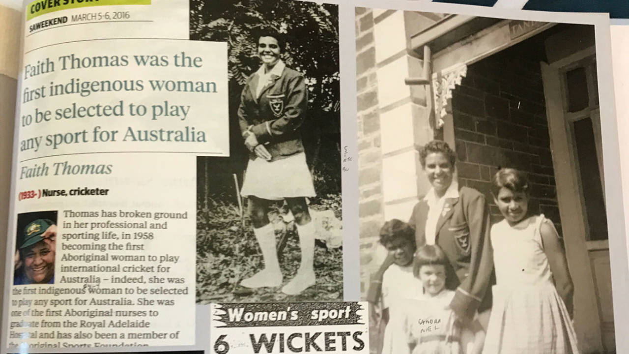 Clippings from magazine and newspaper articles about Faith Thomas