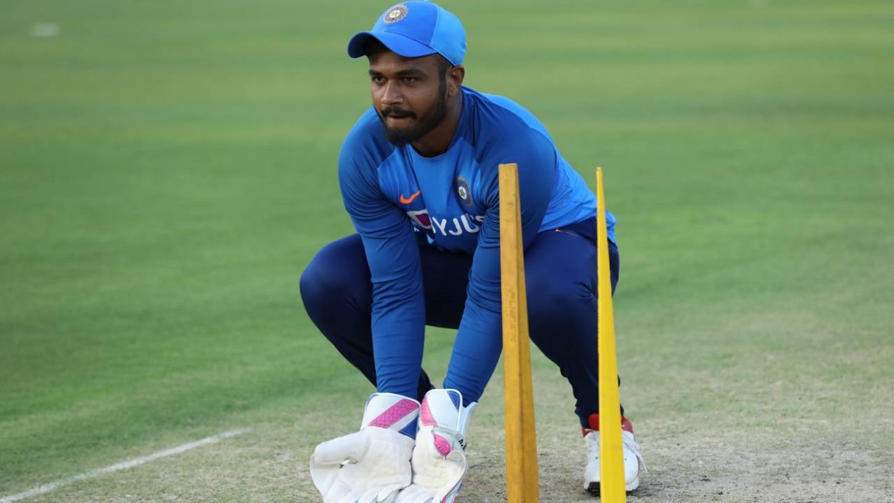 Sanju Samson does wicketkeeping practice, India v Bangladesh, 2nd T20I, Rajkot, November 7, 2019