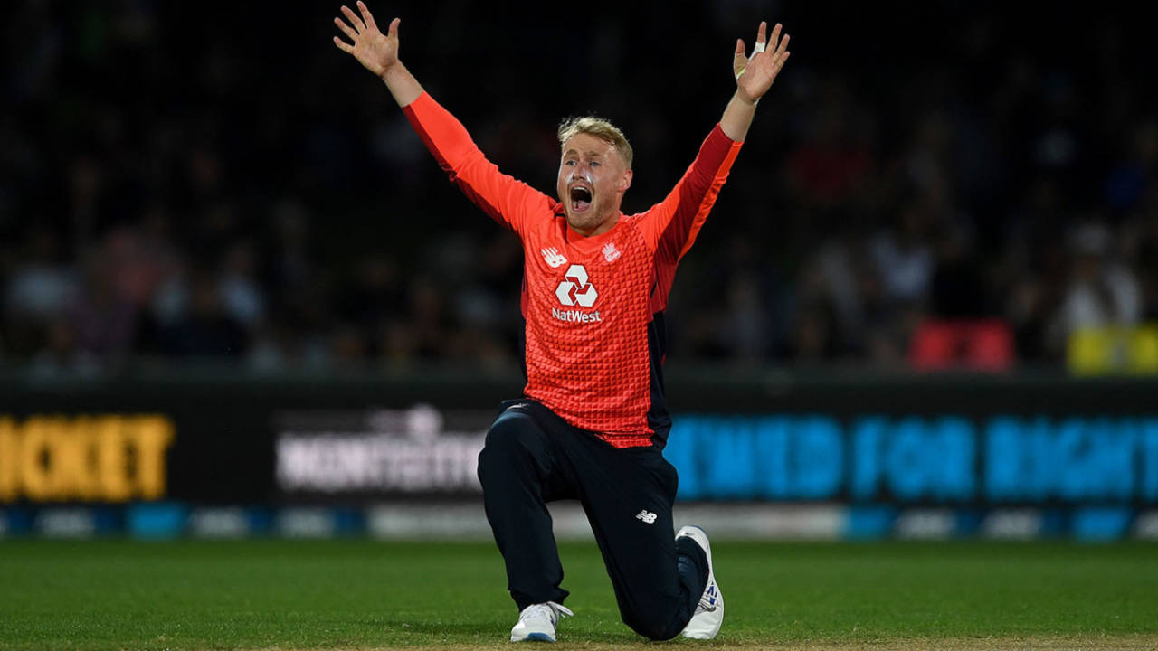 Matt Parkinson successfully appeals for the wicket of Tim Southee, New Zealand v England, 4th T20I, Napier, November 8, 2019