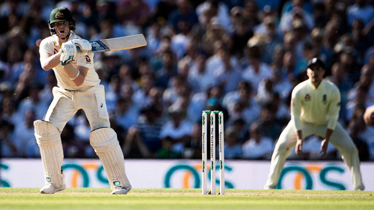 Steven Smith plays a shot, England v Australia, 5th Test, The Oval, September 13, 2019