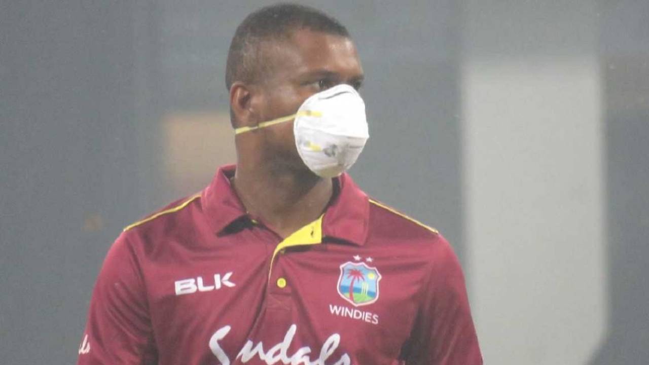 Evin Lewis finds a way to avoid the bug infestation at the Ekana Stadium, Afghanistan v West Indies, 2nd ODI, Lucknow, November 9, 2019