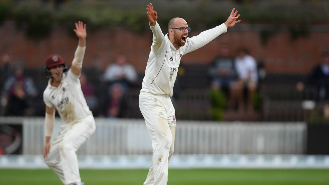 Jack Leach appeals, Somerset v Essex, County Championship, Division One, Taunton, September 26, 2019