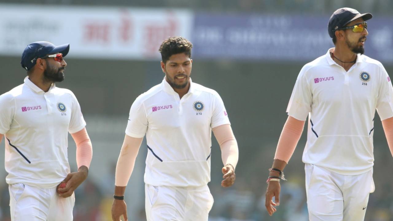 Mohammed Shami, Umesh Yadav and Ishant Sharma walk tall, India v Bangladesh, 1st Test, Indore, 3rd day, November 16, 2019