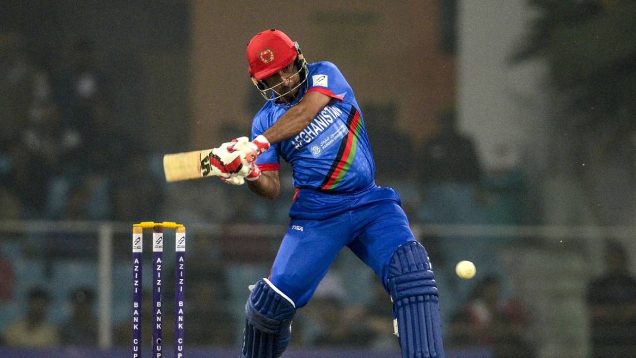 Asghar Afghan swings one across the line, Afghanistan v West Indies, 1st T20I, Lucknow, November 14, 2019
