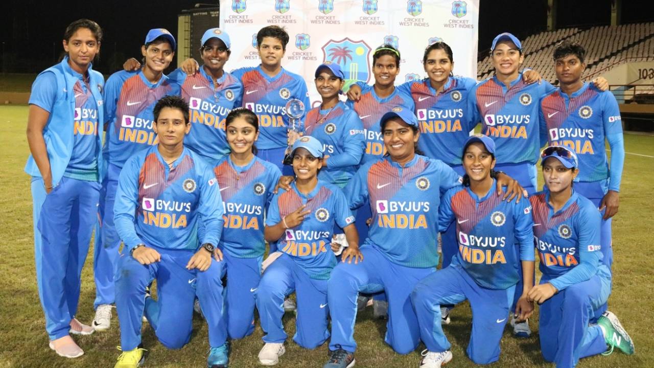 India women pose after winning the T20I series 5-0&nbsp;&nbsp;&bull;&nbsp;&nbsp;Cricket West Indies