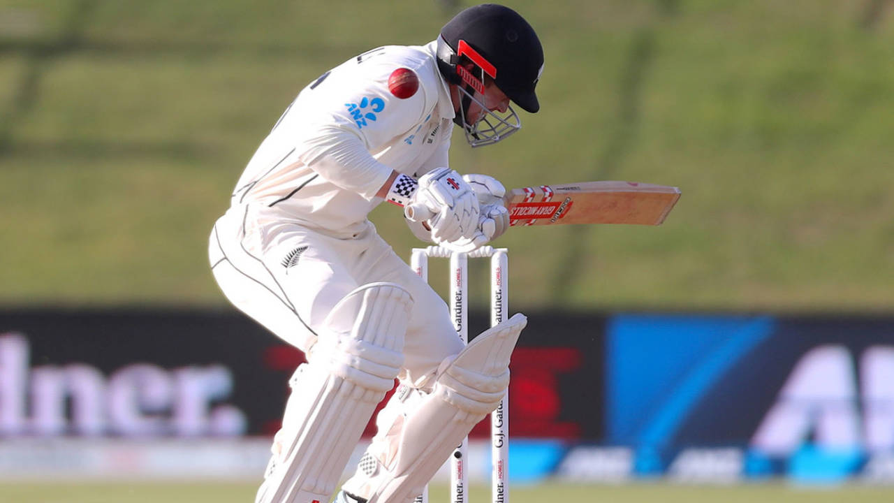 Henry Nicholls is hit by a delivery from Jofra Archer during the second day, New Zealand v England, 1st Test, Mount Maunganui, November 22, 2019