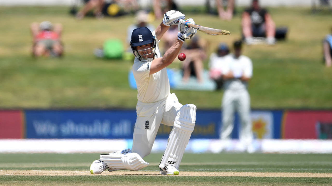 Joe Denly drives through the covers, New Zealand v England, 1st Test, Mount Maunganui, 5th day, November 25, 2019